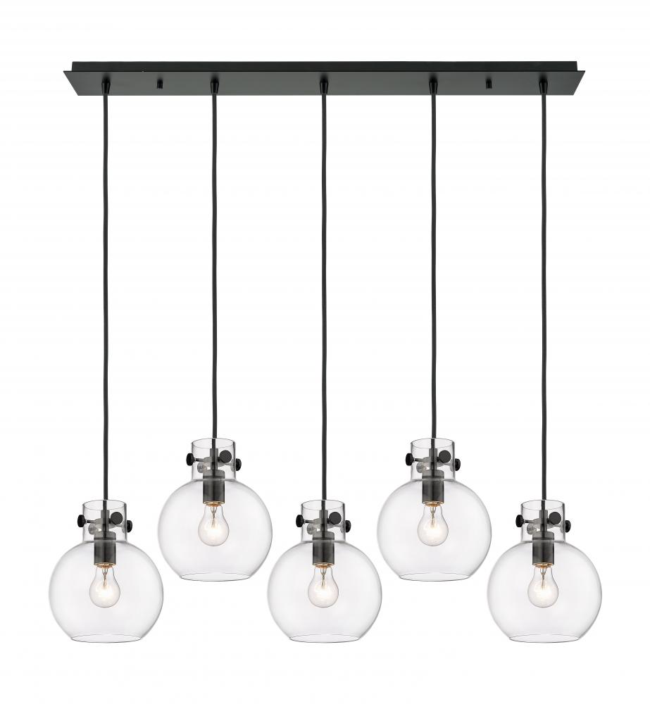 Newton Sphere - 5 Light - 40 inch - Matte Black - Linear Pendant