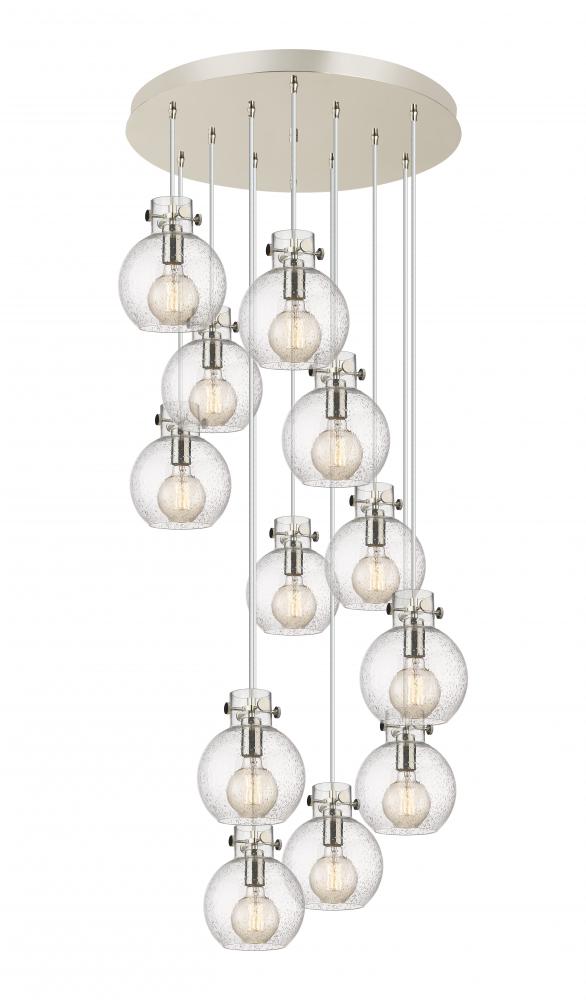 Newton Sphere - 12 Light - 27 inch - Polished Nickel - Cord hung - Multi Pendant