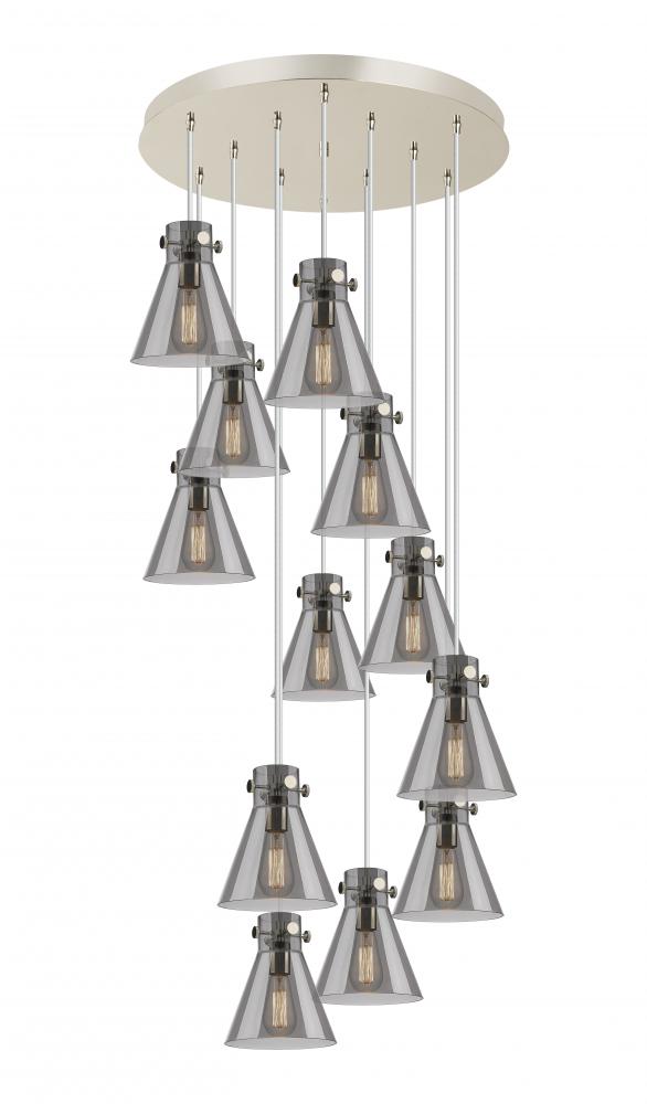 Newton Cone - 12 Light - 27 inch - Polished Nickel - Multi Pendant