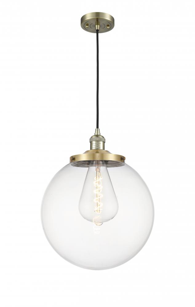 Beacon - 1 Light - 14 inch - Antique Brass - Cord hung - Mini Pendant