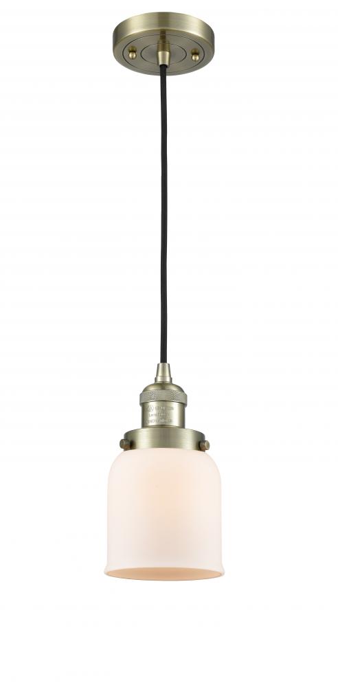 Bell - 1 Light - 5 inch - Antique Brass - Cord hung - Mini Pendant