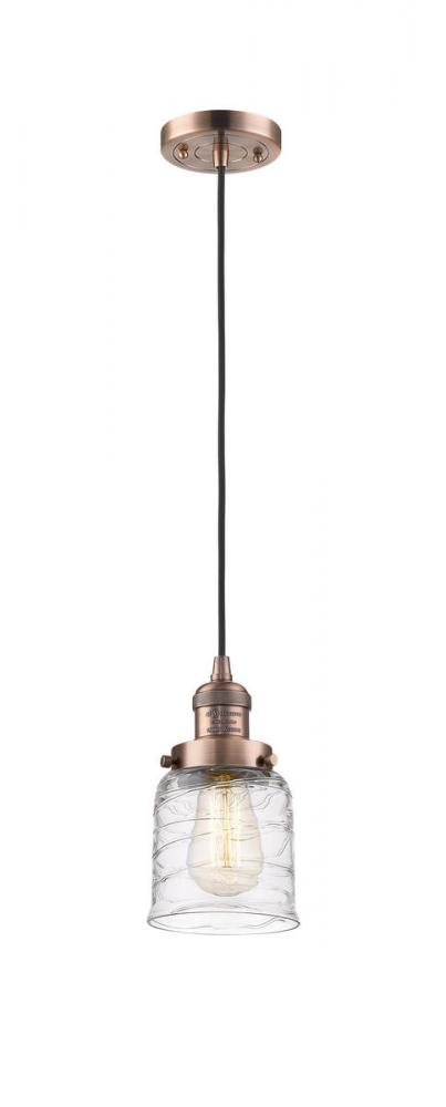 Bell - 1 Light - 5 inch - Antique Copper - Cord hung - Mini Pendant