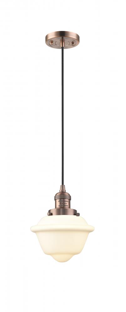 Oxford - 1 Light - 7 inch - Antique Copper - Cord hung - Mini Pendant