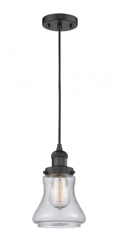 Bellmont - 1 Light - 6 inch - Matte Black - Cord hung - Mini Pendant