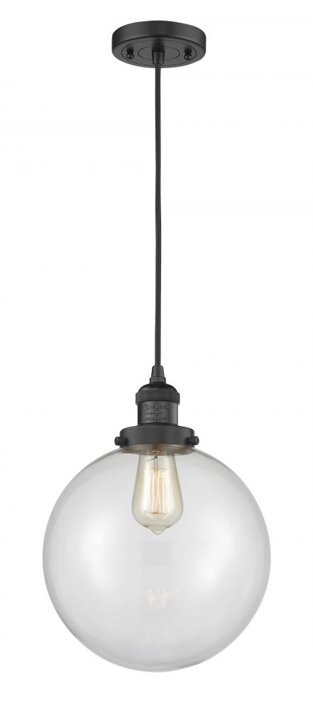 Beacon - 1 Light - 10 inch - Matte Black - Cord hung - Mini Pendant