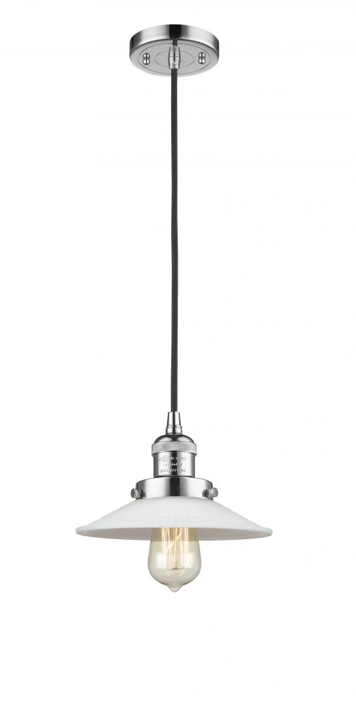 Halophane - 1 Light - 9 inch - Polished Chrome - Cord hung - Mini Pendant