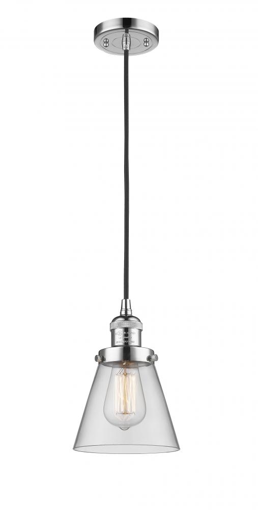 Cone - 1 Light - 6 inch - Polished Chrome - Cord hung - Mini Pendant