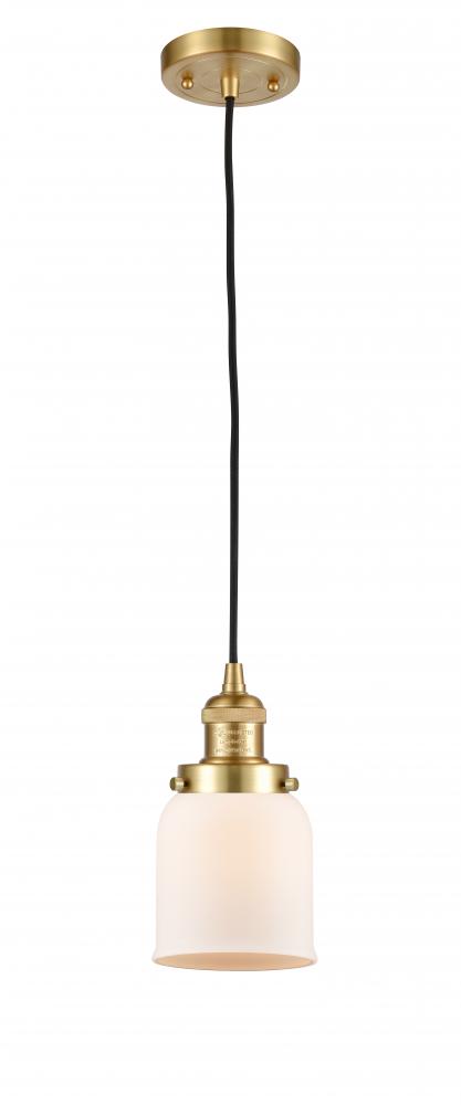 Bell - 1 Light - 5 inch - Satin Gold - Cord hung - Mini Pendant