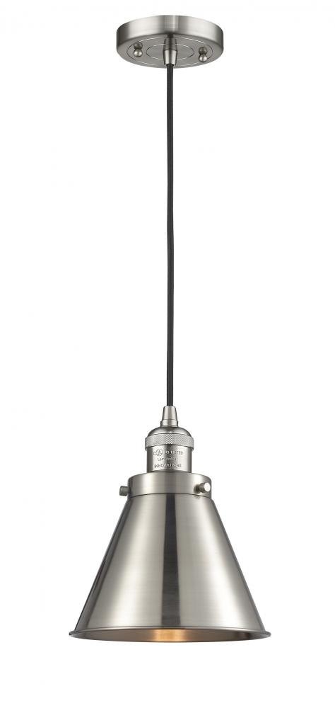 Appalachian - 1 Light - 8 inch - Brushed Satin Nickel - Cord hung - Mini Pendant