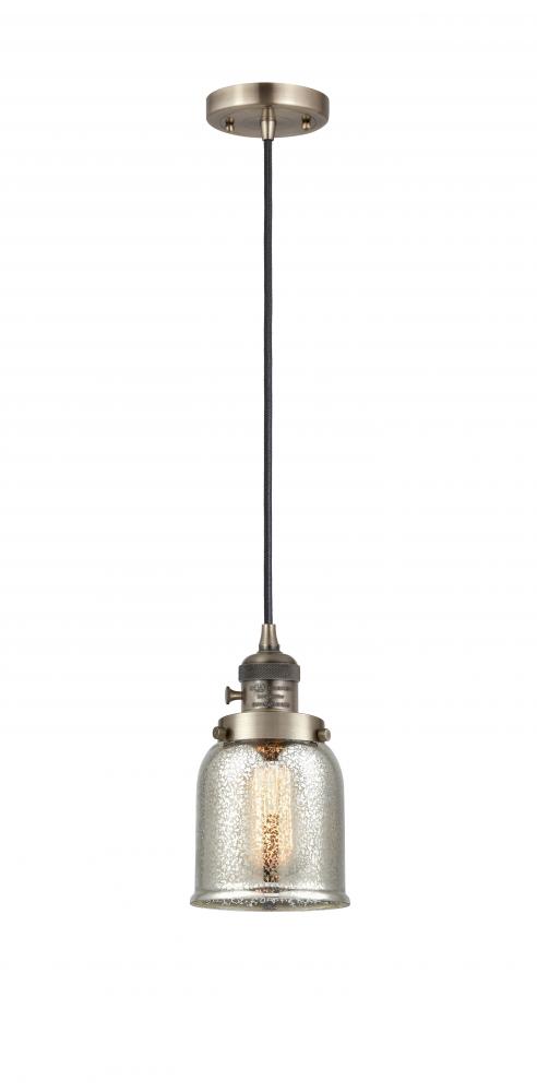 Bell - 1 Light - 5 inch - Antique Brass - Cord hung - Mini Pendant