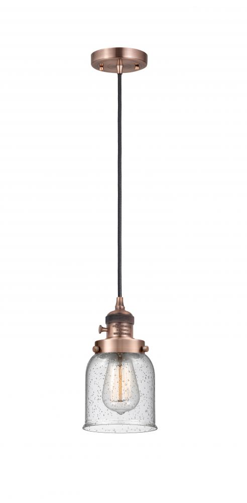 Bell - 1 Light - 5 inch - Antique Copper - Cord hung - Mini Pendant