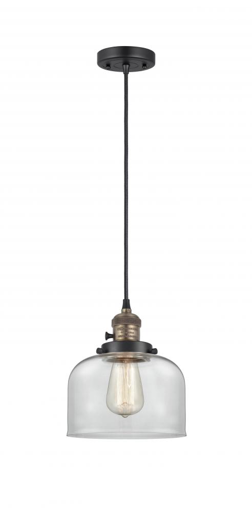 Bell - 1 Light - 8 inch - Black Antique Brass - Cord hung - Mini Pendant