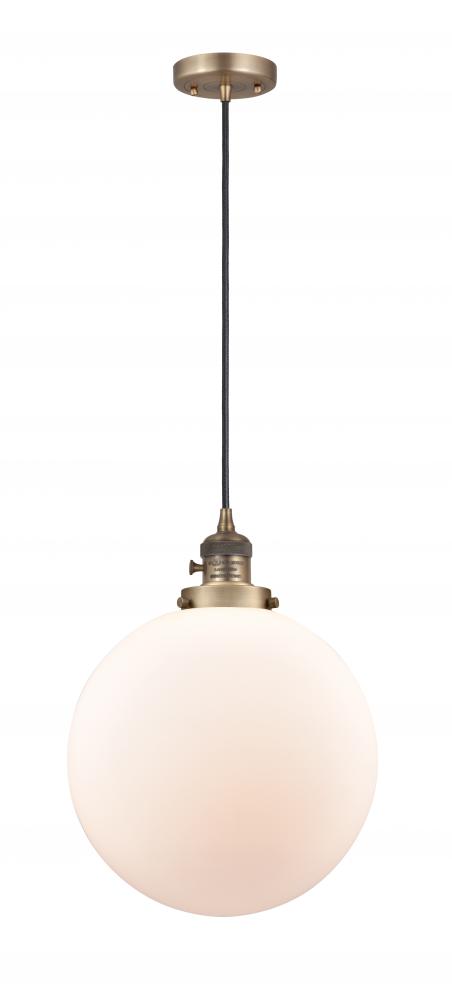 Beacon - 1 Light - 12 inch - Brushed Brass - Cord hung - Mini Pendant