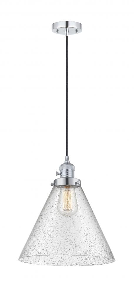 Cone - 1 Light - 12 inch - Polished Chrome - Cord hung - Mini Pendant