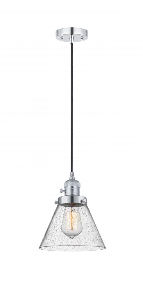 Cone - 1 Light - 8 inch - Polished Chrome - Cord hung - Mini Pendant