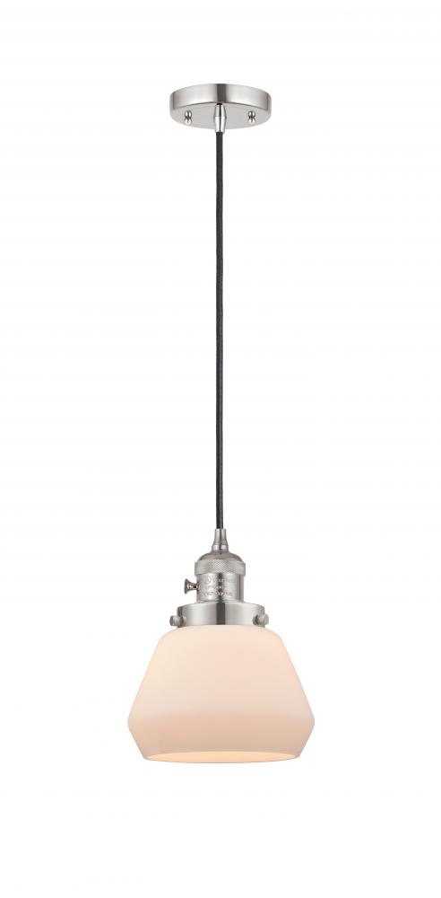 Fulton - 1 Light - 7 inch - Polished Nickel - Cord hung - Mini Pendant