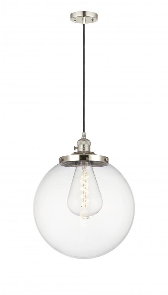 Beacon - 1 Light - 14 inch - Polished Nickel - Cord hung - Mini Pendant