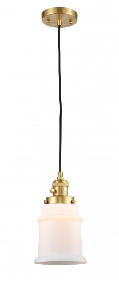 Canton - 1 Light - 6 inch - Satin Gold - Cord hung - Mini Pendant