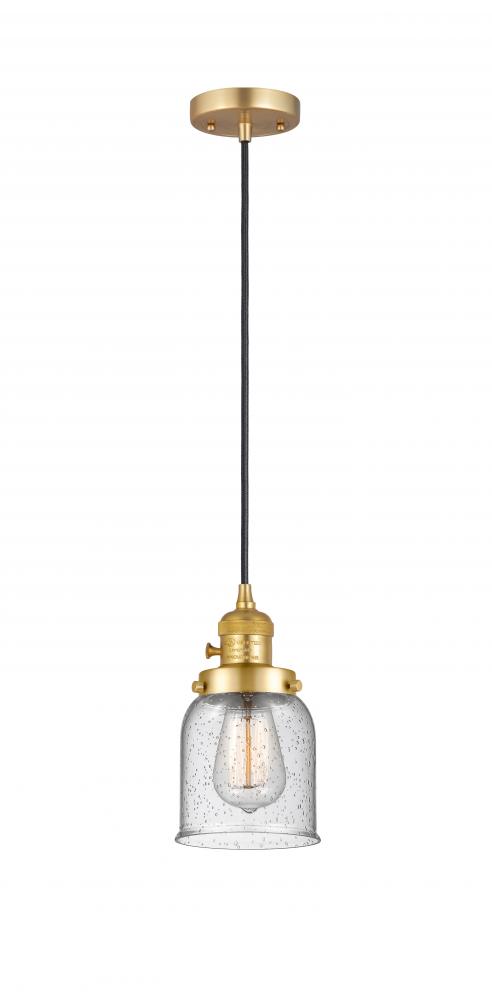 Bell - 1 Light - 5 inch - Satin Gold - Cord hung - Mini Pendant