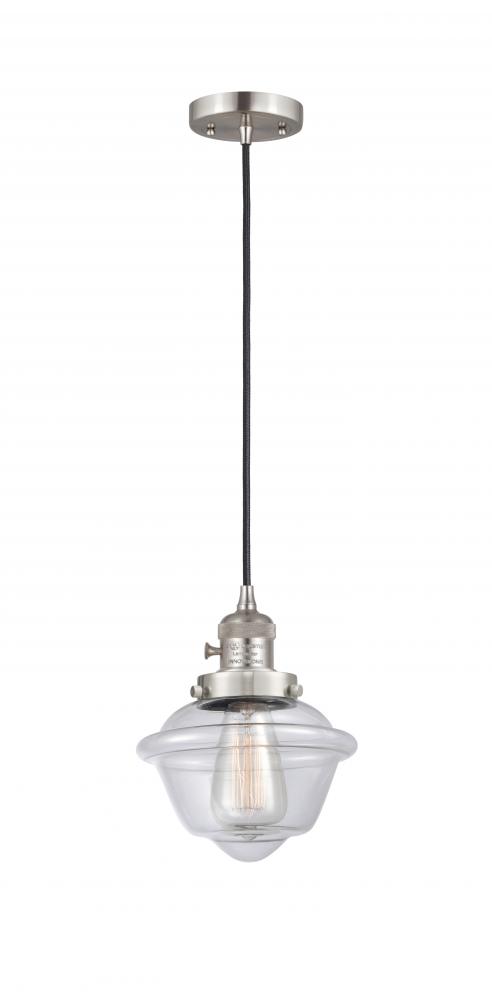 Oxford - 1 Light - 7 inch - Brushed Satin Nickel - Cord hung - Mini Pendant