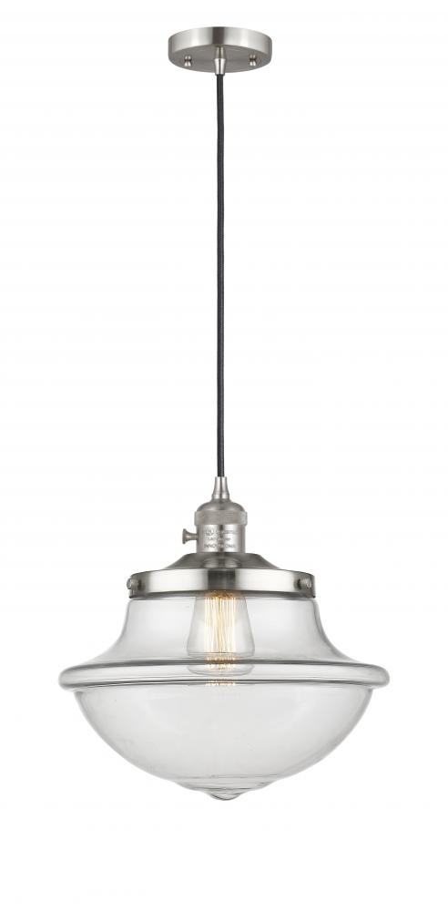 Oxford - 1 Light - 12 inch - Brushed Satin Nickel - Cord hung - Mini Pendant