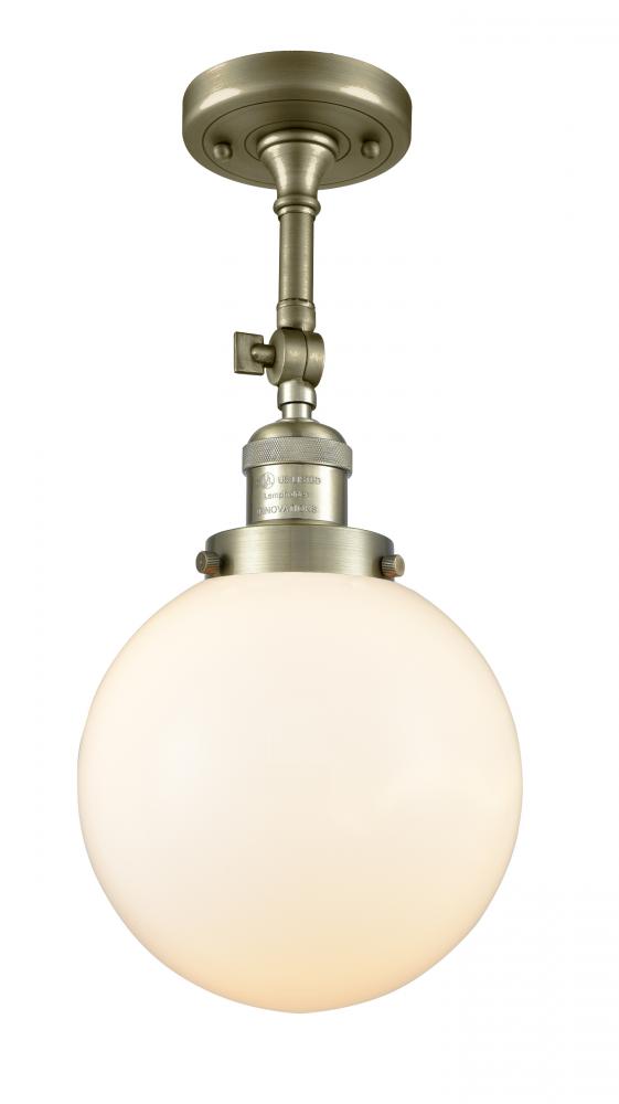 Beacon - 1 Light - 8 inch - Antique Brass - Semi-Flush Mount