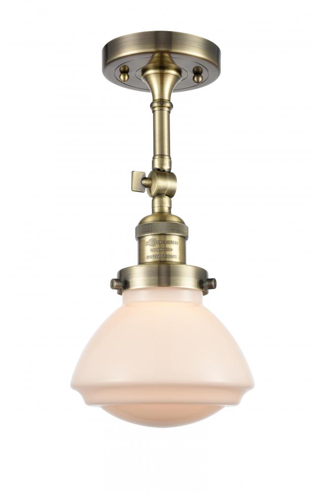 Olean - 1 Light - 7 inch - Antique Brass - Semi-Flush Mount