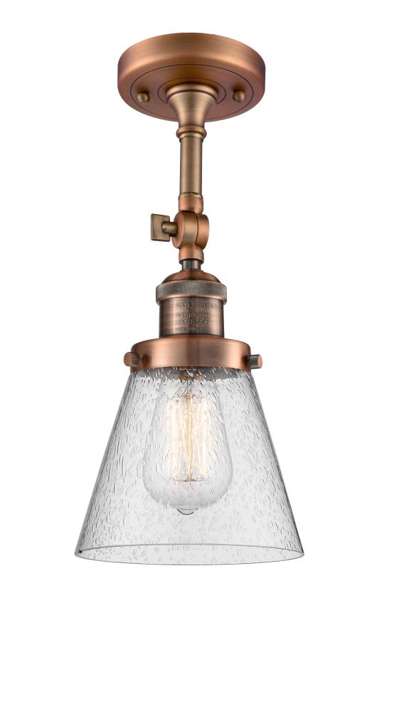 Cone - 1 Light - 6 inch - Antique Copper - Semi-Flush Mount