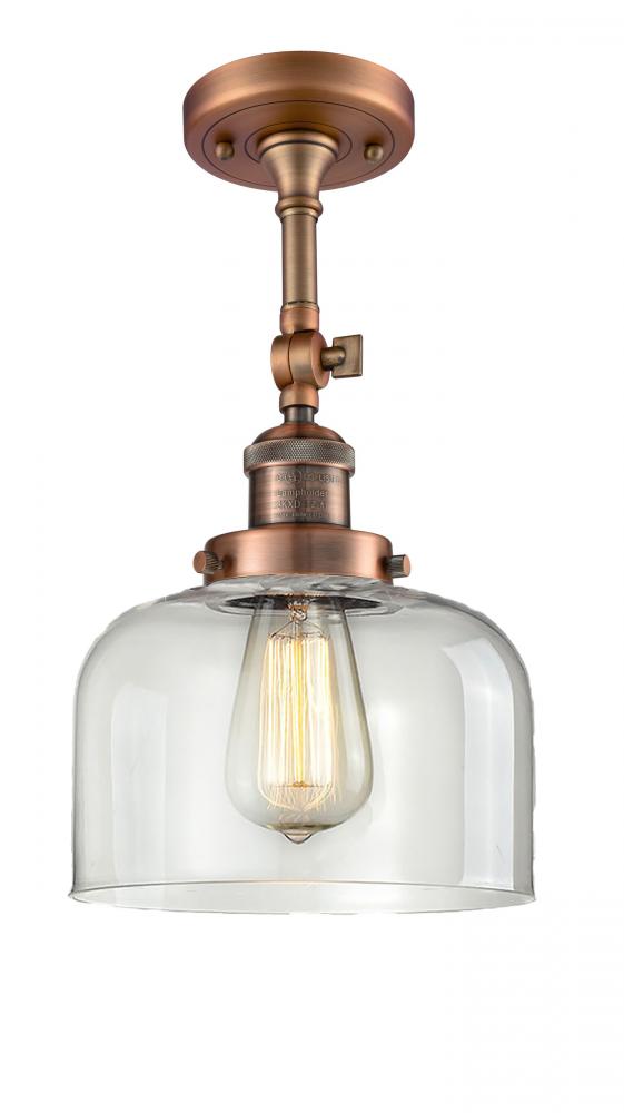 Bell - 1 Light - 8 inch - Antique Copper - Semi-Flush Mount