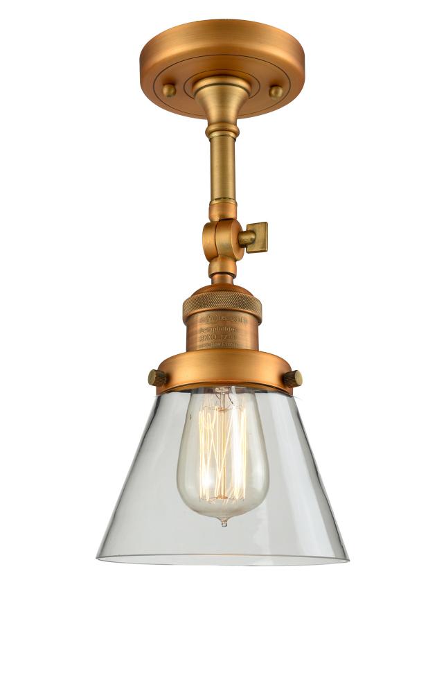 Cone - 1 Light - 6 inch - Brushed Brass - Semi-Flush Mount