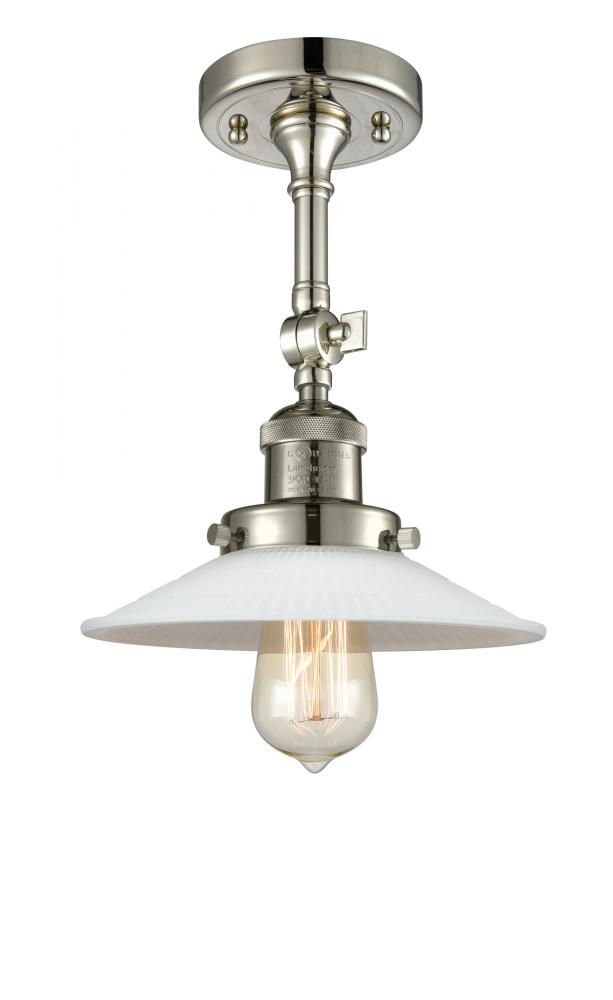 Halophane - 1 Light - 9 inch - Polished Nickel - Semi-Flush Mount