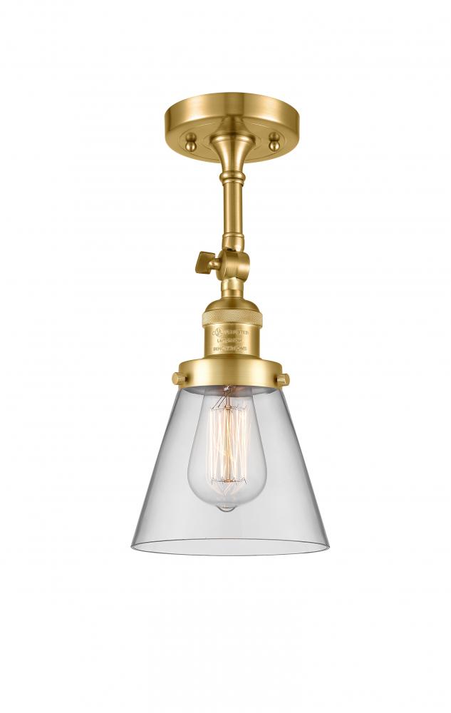 Cone - 1 Light - 6 inch - Satin Gold - Semi-Flush Mount