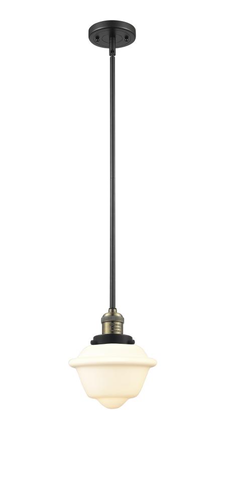 Oxford - 1 Light - 8 inch - Black Antique Brass - Stem Hung - Mini Pendant