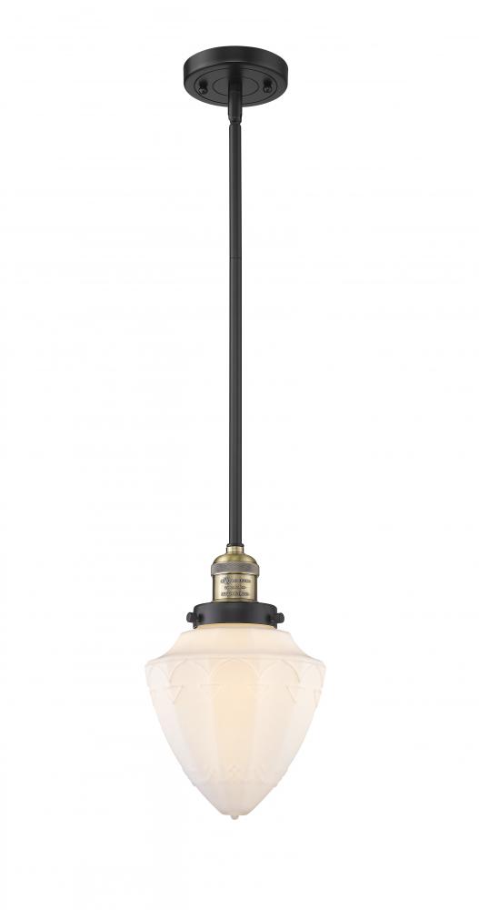 Bullet - 1 Light - 7 inch - Black Antique Brass - Stem Hung - Mini Pendant