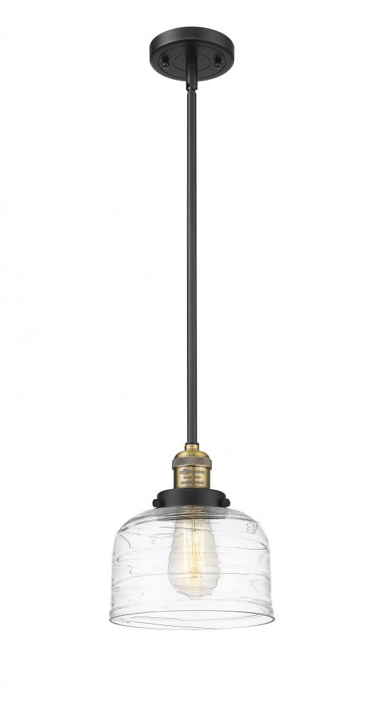 Bell - 1 Light - 8 inch - Black Antique Brass - Stem Hung - Mini Pendant