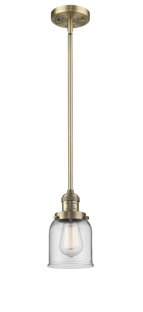 Bell - 1 Light - 5 inch - Brushed Brass - Stem Hung - Mini Pendant