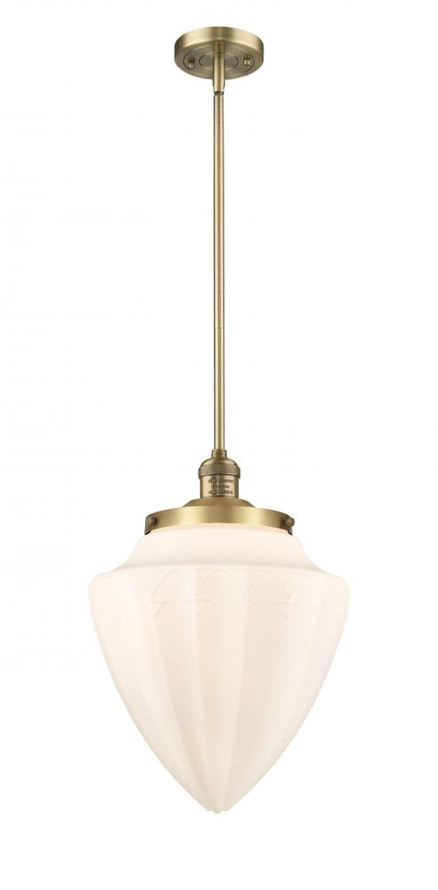 Bullet - 1 Light - 12 inch - Brushed Brass - Stem Hung - Mini Pendant