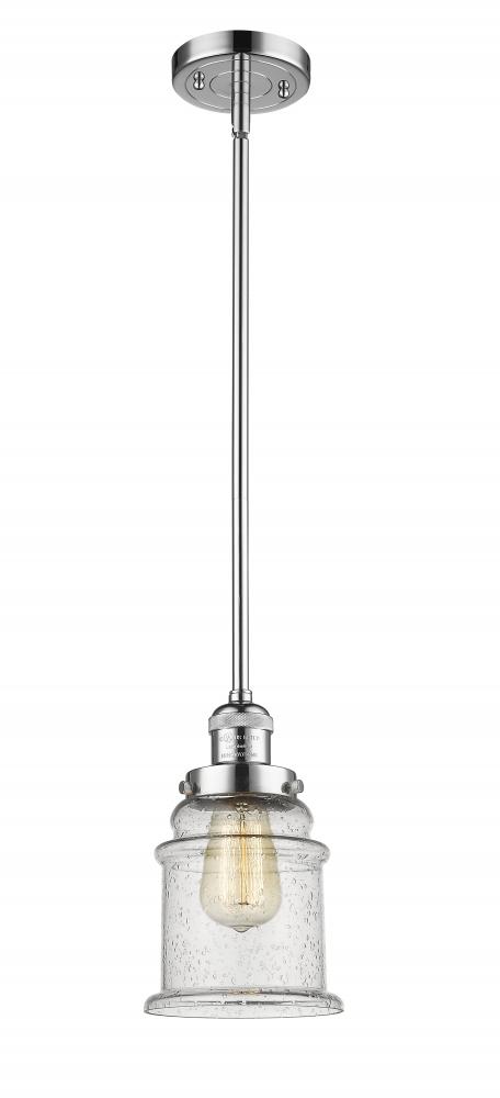 Canton - 1 Light - 7 inch - Polished Chrome - Stem Hung - Mini Pendant