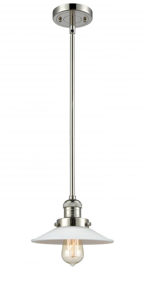 Halophane - 1 Light - 9 inch - Polished Nickel - Stem Hung - Mini Pendant