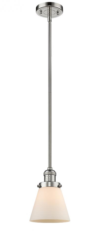 Cone - 1 Light - 6 inch - Polished Nickel - Stem Hung - Mini Pendant