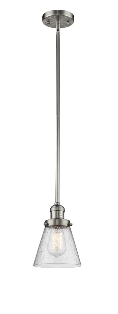 Cone - 1 Light - 6 inch - Brushed Satin Nickel - Stem Hung - Mini Pendant