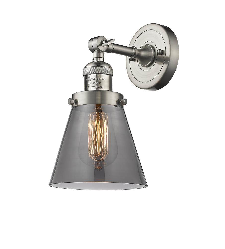 Cone - 1 Light - 6 inch - Brushed Satin Nickel - Sconce