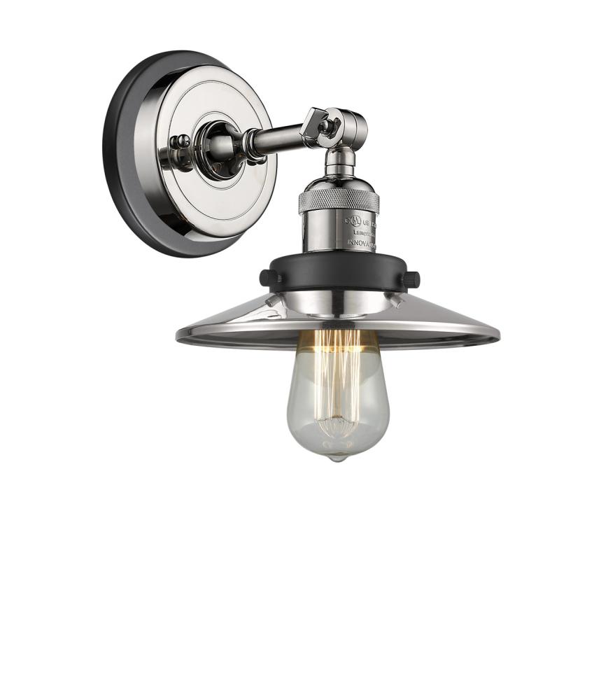 Railroad - 1 Light - 8 inch - Polished Nickel - Sconce