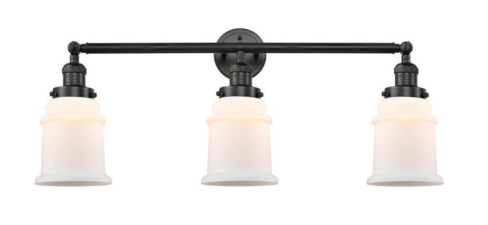 Canton - 3 Light - 30 inch - Matte Black - Bath Vanity Light