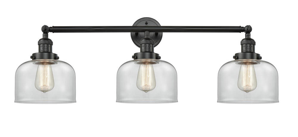 Bell - 3 Light - 32 inch - Matte Black - Bath Vanity Light