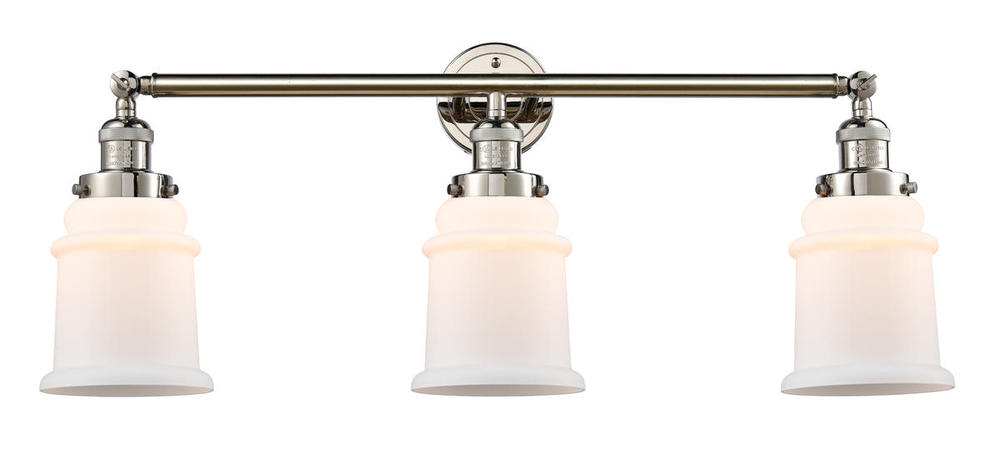 Canton - 3 Light - 30 inch - Polished Nickel - Bath Vanity Light