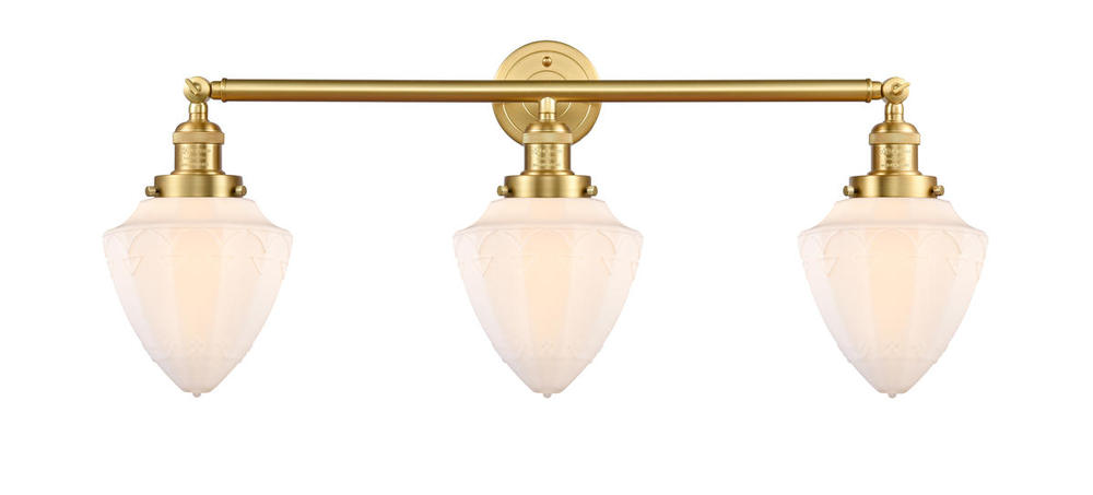 Bullet - 3 Light - 34 inch - Satin Gold - Bath Vanity Light