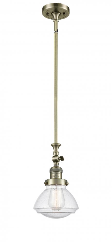 Olean - 1 Light - 7 inch - Antique Brass - Stem Hung - Mini Pendant