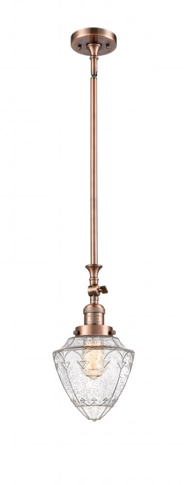 Bullet - 1 Light - 7 inch - Antique Copper - Stem Hung - Mini Pendant