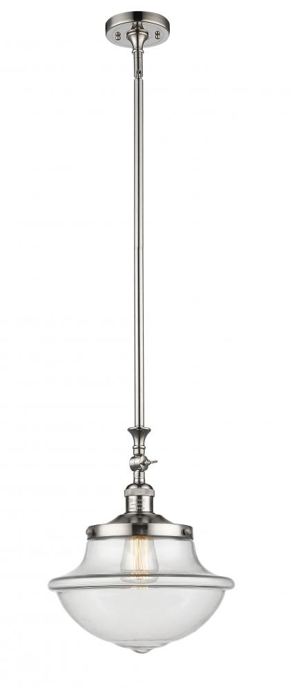 Oxford - 1 Light - 12 inch - Polished Nickel - Stem Hung - Mini Pendant